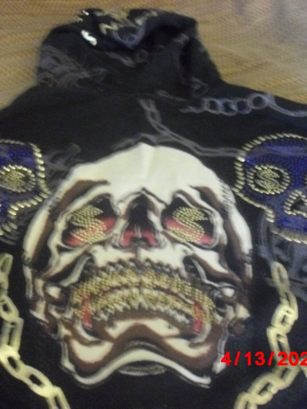 ED HARDY HOODIE,  Dramatic and Whimsical! Men's Medium, Rhinestones Everywhere!! - Picture 14 of 14